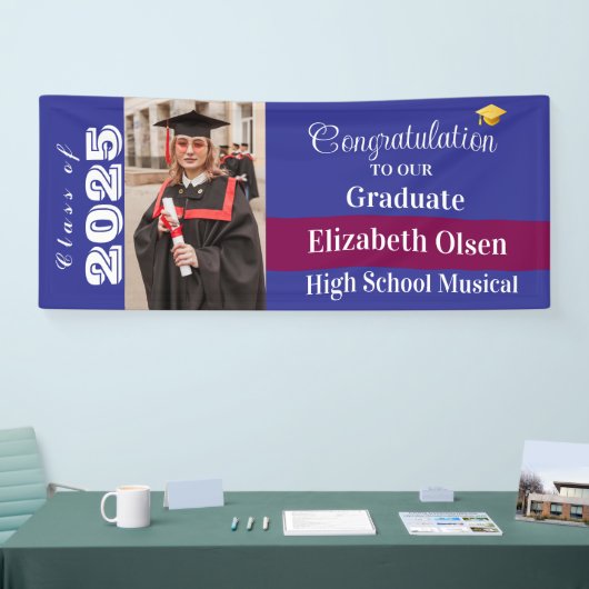 Gepersonaliseerde Afstuderen foto, naam Spandoek (Beurs)