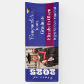 Gepersonaliseerde Afstuderen foto, naam Spandoek (Verticaal)