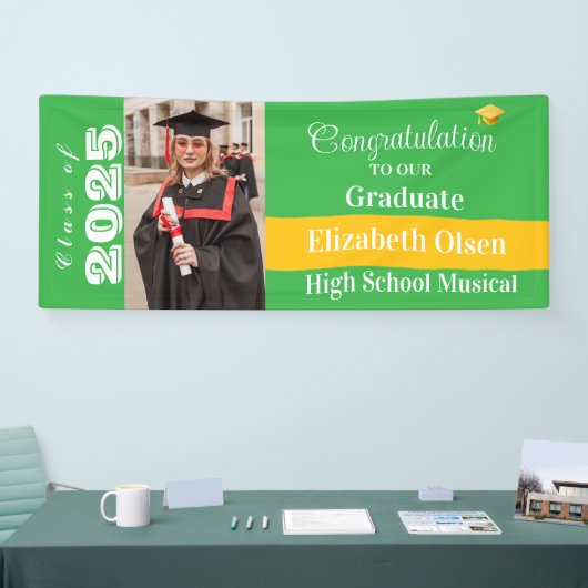 Gepersonaliseerde Afstuderen foto, naam Spandoek (Beurs)