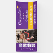 Gepersonaliseerde Afstuderen foto, naam Spandoek (Verticaal)