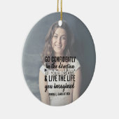 Gepersonaliseerde Afstuderen Foto Quote Ornament (Rechts)
