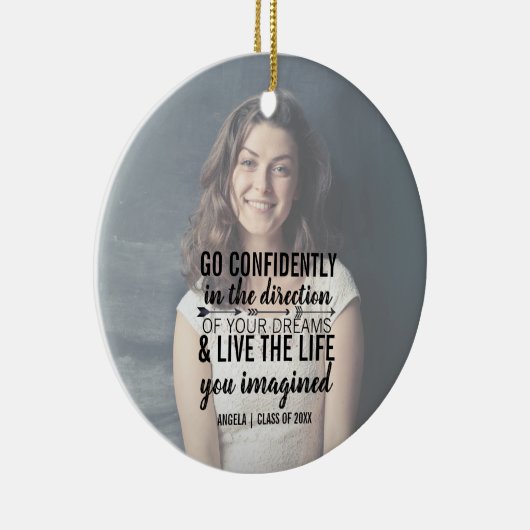 Gepersonaliseerde Afstuderen Foto Quote Ornament (Rechts)