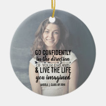 Gepersonaliseerde Afstuderen Foto Quote Ornament