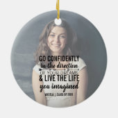 Gepersonaliseerde Afstuderen Foto Quote Ornament (Achterkant)