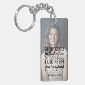 Gepersonaliseerde Afstuderen Foto Quote Sleutelhan Sleutelhanger (Voorkant Links)