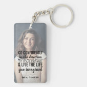Gepersonaliseerde Afstuderen Foto Quote Sleutelhan Sleutelhanger (achterkant)
