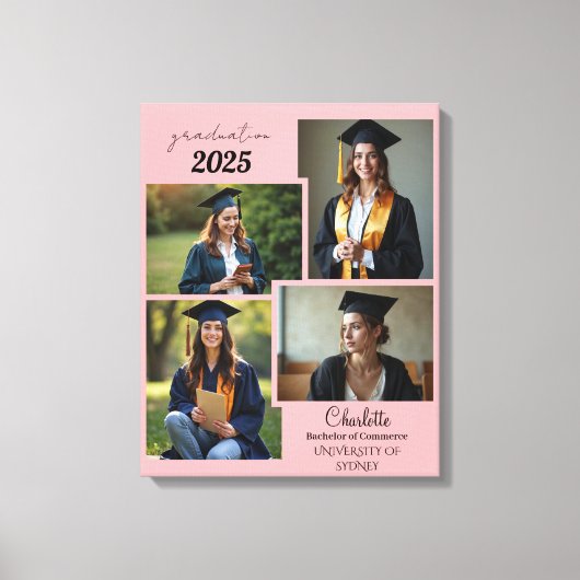 Gepersonaliseerde Afstuderen Fotocollage Canvas Pr Afdruk (Voorkant)