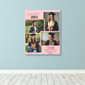 Gepersonaliseerde Afstuderen Fotocollage Canvas Pr Afdruk (Insitu (Houten vloer))