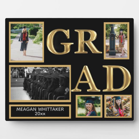 Gepersonaliseerde Afstuderen geschenk foto collage Fotoplaat (Voorkant)