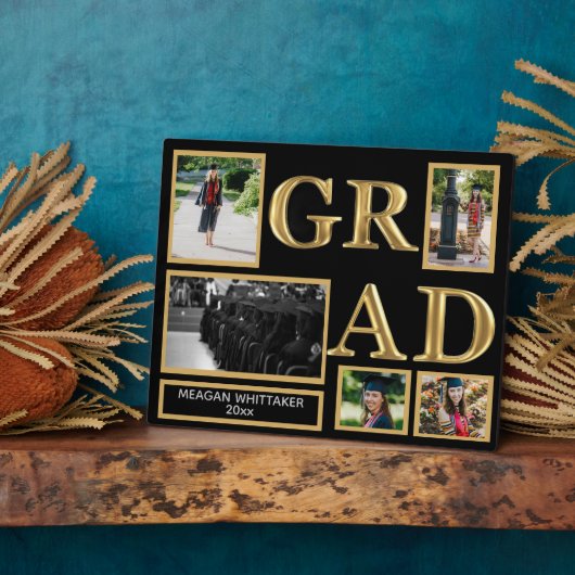 Gepersonaliseerde Afstuderen geschenk foto collage Fotoplaat (Zijkant)