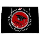 Gepersonaliseerde, Afstuderen geschenktassen, zwar Groot Cadeauzakje (Voorkant)