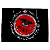 Gepersonaliseerde, Afstuderen geschenktassen, zwar Groot Cadeauzakje (Achterkant)