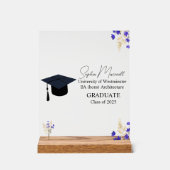 Gepersonaliseerde Afstuderen Gift, Afstuderen Plaq Acryl Bord (Voorkant)