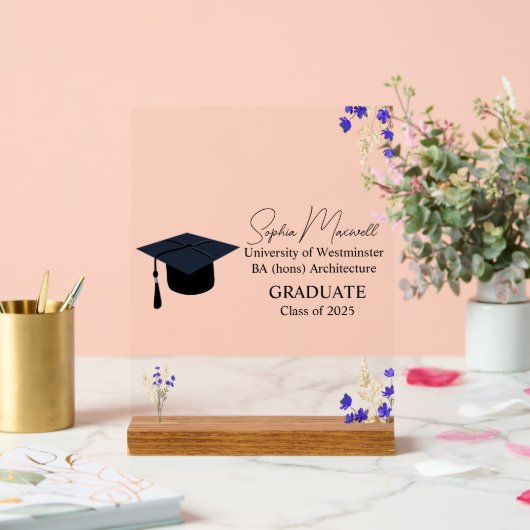 Gepersonaliseerde Afstuderen Gift, Afstuderen Plaq Acryl Bord (Huwelijk)