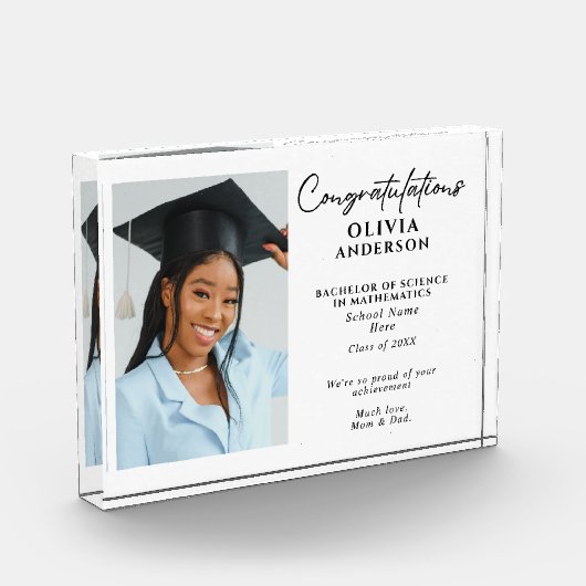 Gepersonaliseerde Afstuderen Gift Custom Bericht F Fotoblokken (Links)