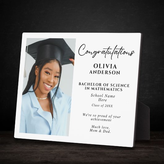 Gepersonaliseerde Afstuderen Gift Custom Bericht F Fotoplaat