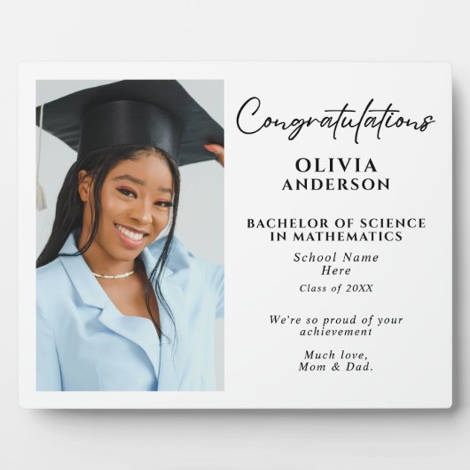 Gepersonaliseerde Afstuderen Gift Custom Bericht F Fotoplaat (Voorkant)