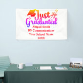 Gepersonaliseerde Afstuderen Gift Name, Year, Scho Spandoek (Beurs)