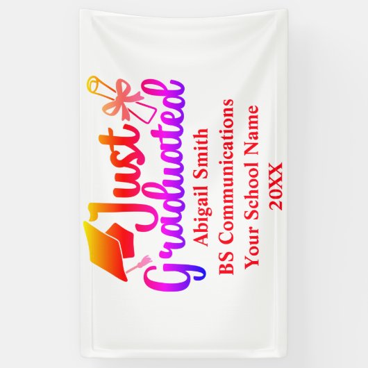 Gepersonaliseerde Afstuderen Gift Name, Year, Scho Spandoek (Verticaal)