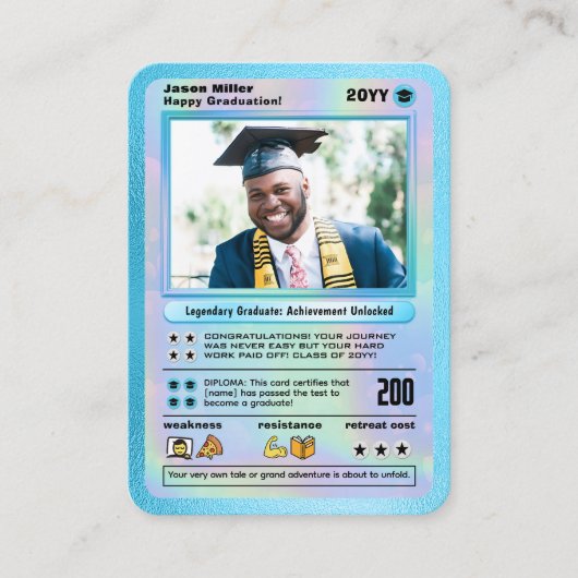 Gepersonaliseerde Afstuderen Kaart Afstuderen Trad Contactkaartje (Voorkant)