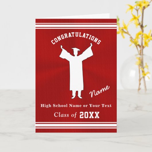 Gepersonaliseerde Afstuderen Kaarten voor Hem, Roo (Gele Bloem)