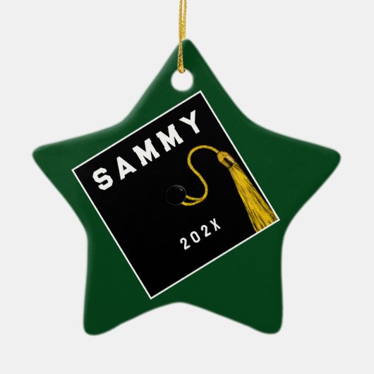 Gepersonaliseerde Afstuderen Keepomwille Cadeaus Keramisch Ornament (Voorkant)