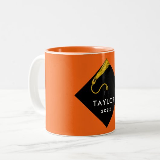 Gepersonaliseerde Afstuderen Keepomwille Cadeaus Tweekleurige Koffiemok (Voorkant links)