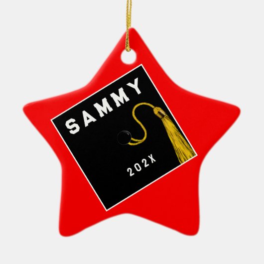 Gepersonaliseerde Afstuderen Keepsake Keramische O Keramisch Ornament (Voorkant)