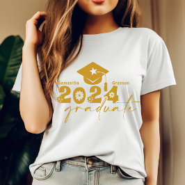 Gepersonaliseerde Afstuderen klasse van 2024 Gold T-shirt