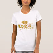 Gepersonaliseerde Afstuderen klasse van 2024 Gold T-shirt (Voorkant)
