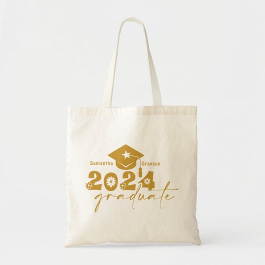 Gepersonaliseerde Afstuderen klasse van 2024 Gold Tote Bag (Voorkant)