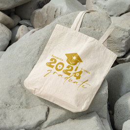 Gepersonaliseerde Afstuderen klasse van 2024 Gold Tote Bag