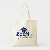 Gepersonaliseerde Afstuderen klasse van 2024 Navy  Tote Bag (Voorkant)