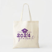 Gepersonaliseerde Afstuderen klasse van 2024 Paars Tote Bag (Voorkant)