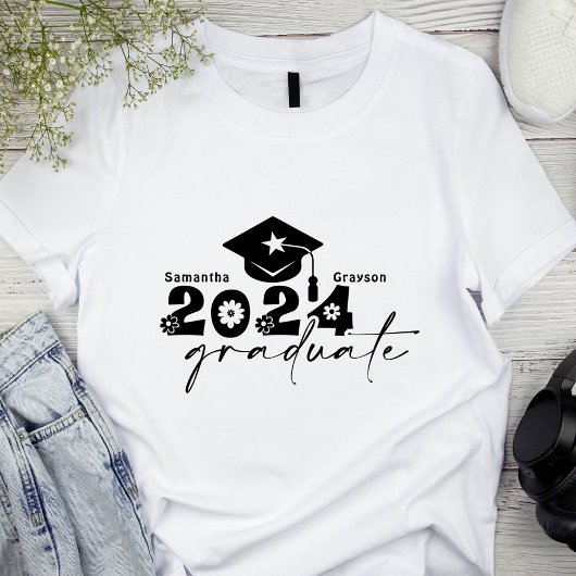 Gepersonaliseerde Afstuderen klasse van 2024 T-shirt