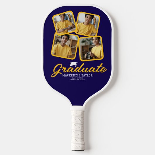 Gepersonaliseerde Afstuderen klasse van foto en te Pickleball Paddle (Voorkant)