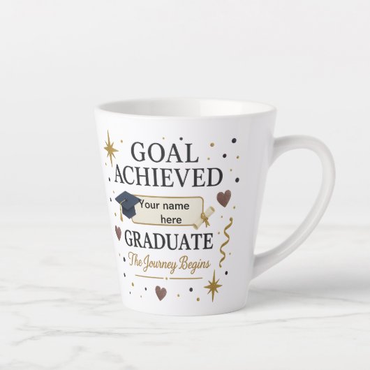 Gepersonaliseerde Afstuderen Latte Mok – Doel bere (Rechts)