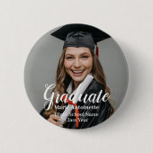 Gepersonaliseerde Afstuderen moderne foto Ronde Button 5,7 Cm (Voorkant)