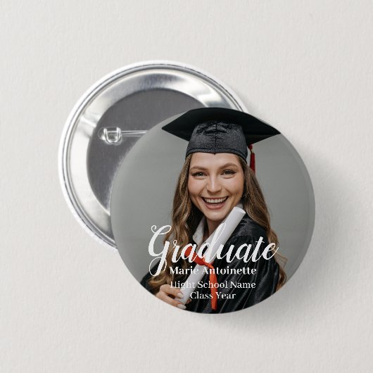 Gepersonaliseerde Afstuderen moderne foto Ronde Button 5,7 Cm (Voorkant /achterkant)