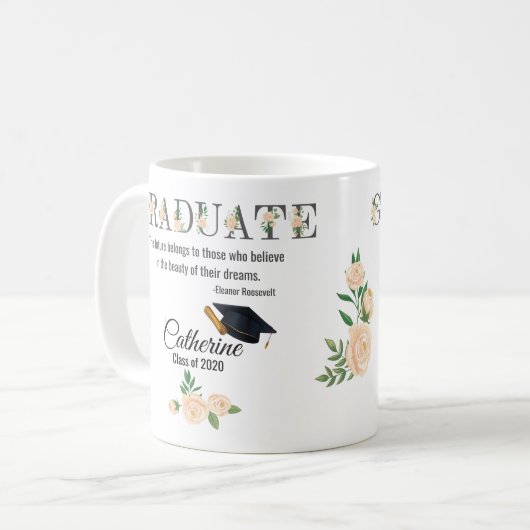 Gepersonaliseerde Afstuderen Mok Gift voor haar (Voorkant links)