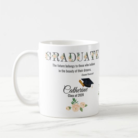Gepersonaliseerde Afstuderen Mok Gift voor haar (Links)