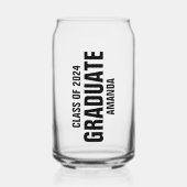 Gepersonaliseerde Afstuderen naam Blikvorm Glas (Voorkant)