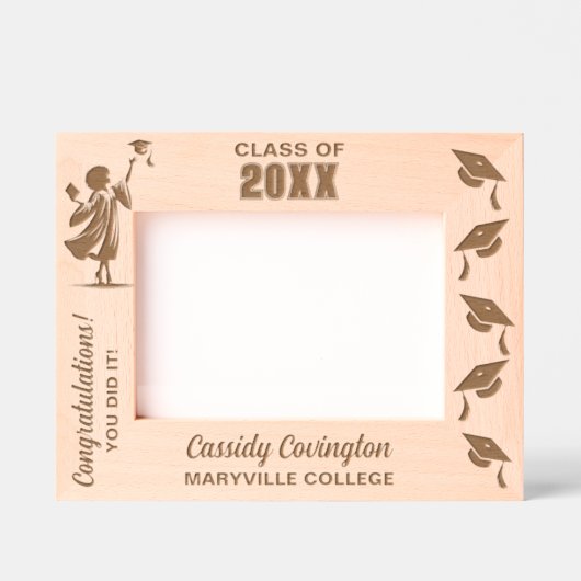 Gepersonaliseerde Afstuderen naam, school / colleg Gegraveerde Lijstjes (Voorkant)