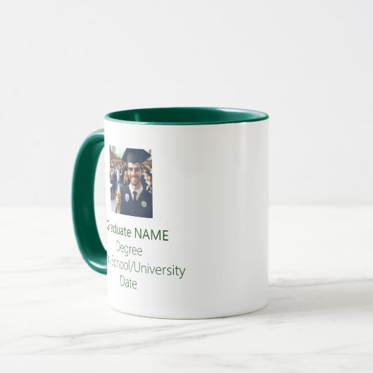 Gepersonaliseerde Afstuderen Photo Afstuderen Groe Mok (Voorkant links)