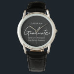 Gepersonaliseerde Afstuderen scriptnaamklasse van  Horloge<br><div class="desc">Vier de belangrijke mijlpaal van afstuderen met onze gepersonaliseerde Afstuderen Script Name Class van 2024 Watch. Dit prachtige uurwerk is niet alleen maar een horloge; het is een aandenken aan een van de cruciale momenten in het leven, en biedt een tijdloze manier om de zuurverdiende prestatie van de afgestudeerde te...</div>