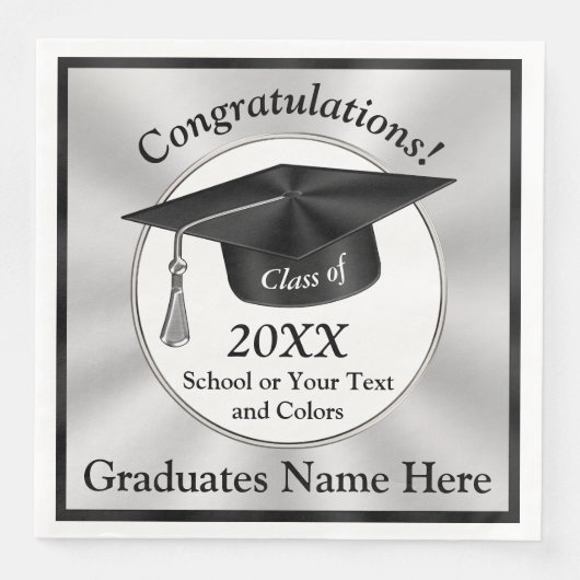 Gepersonaliseerde Afstuderen servetten Jouw tekst, (Voorkant)