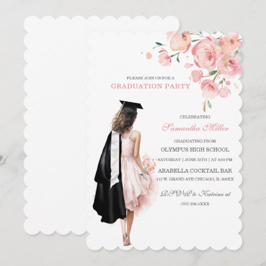 Gepersonaliseerde Afstuderen Sjabloon Kaart (Voorkant / Achterkant)