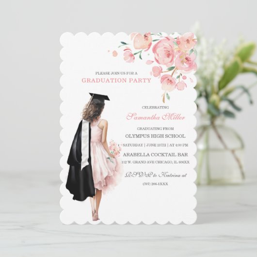 Gepersonaliseerde Afstuderen Sjabloon Kaart (Staand voorkant)