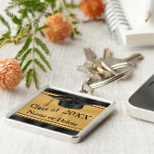 Gepersonaliseerde Afstuderen Sleutelhanger Goud en (Zijkant)