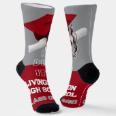 Gepersonaliseerde Afstuderen Sokken - Rood & Grijs (Gebogen)